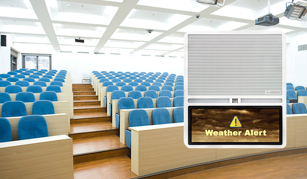 weather-alert-messaging-on-ip-speaker-with-hd-display-in-lecture-auditorium